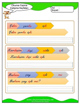 ç sesi Çalışma Sayfaları
